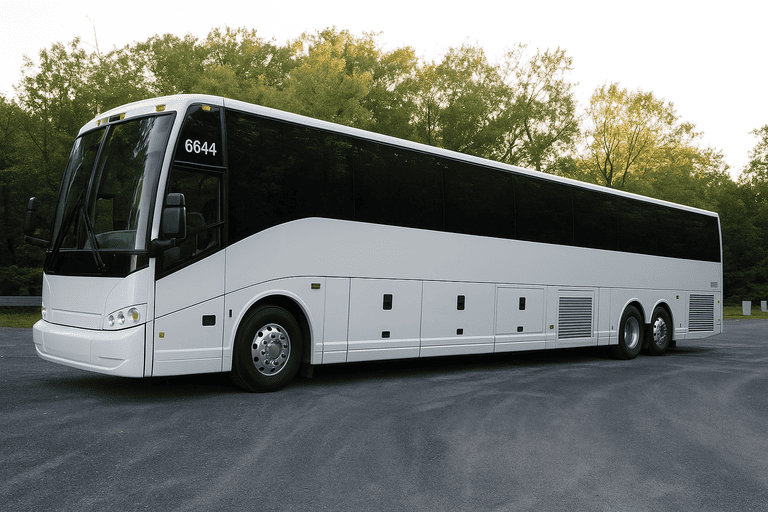 exterior of Charter Bus Rental Georgetown coach bus